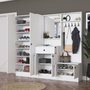 Hanah Home Perchero Blanco con Estante Ajustable